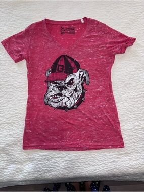 Georgia Bulldogs Ladies Juniors size XL Red t-shirt Cute!!☺️